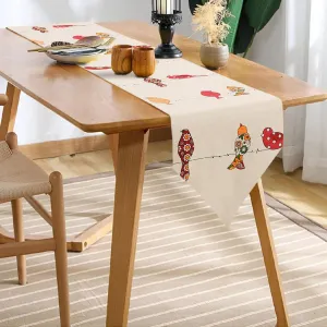 100% Cotton Table runner For 4 or 6 seater Dining / Centre Table - Humming bird