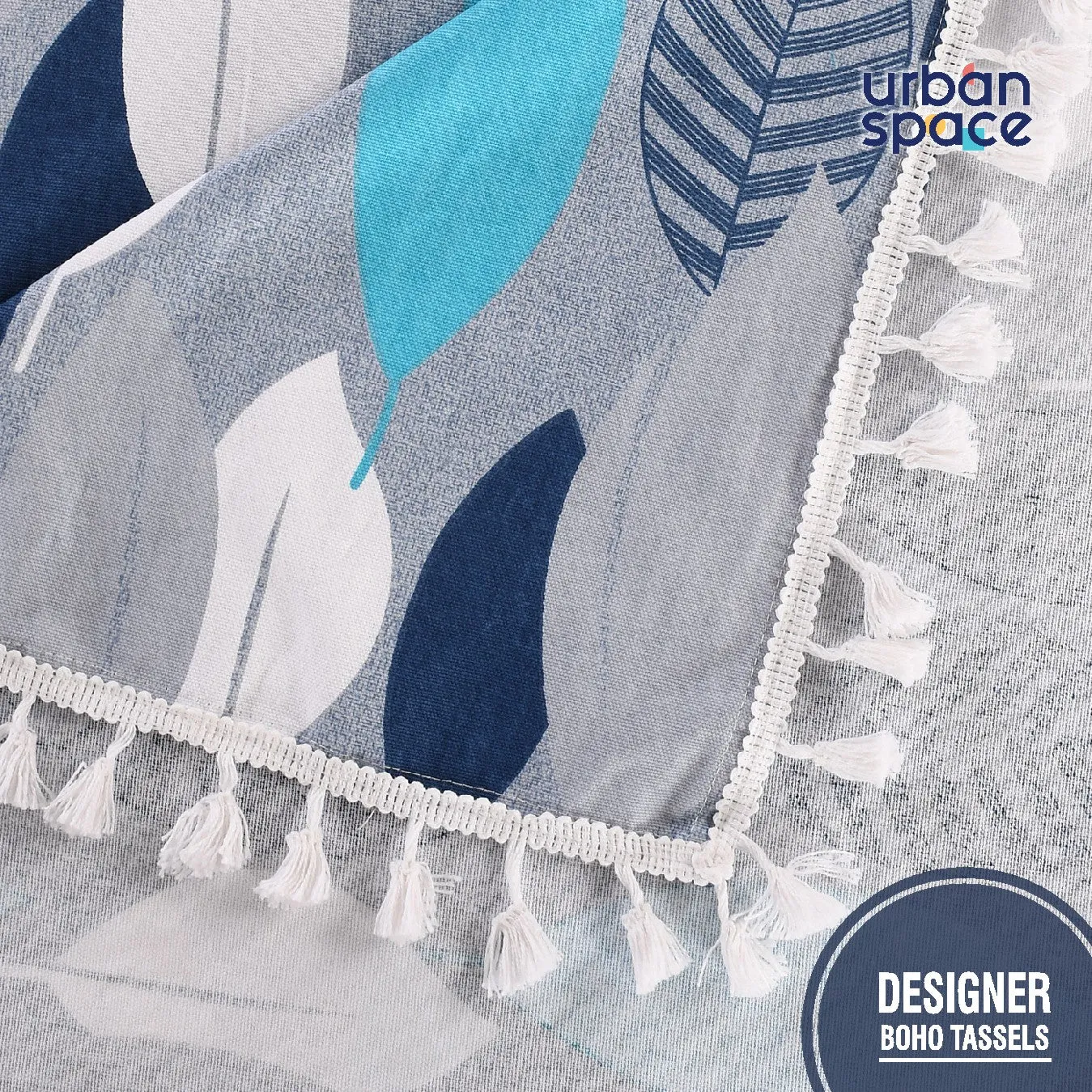 100% Cotton Table runner For 4 or 6 seater Dining / Centre Table - New Leaf Turquoise