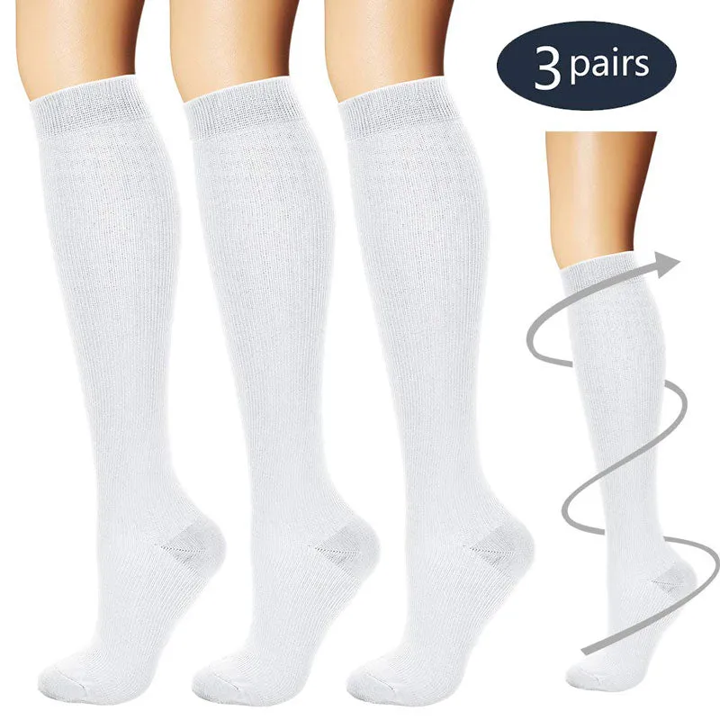 3/6 Pairs Compression Socks for Women & Men Running Athletic Sports