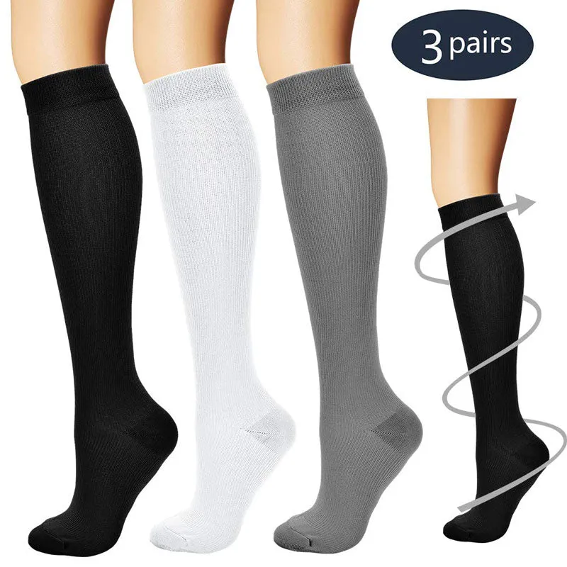 3/6 Pairs Compression Socks for Women & Men Running Athletic Sports