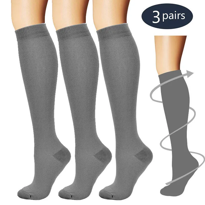 3/6 Pairs Compression Socks for Women & Men Running Athletic Sports