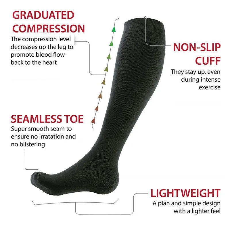 3/6 Pairs Compression Socks for Women & Men Running Athletic Sports