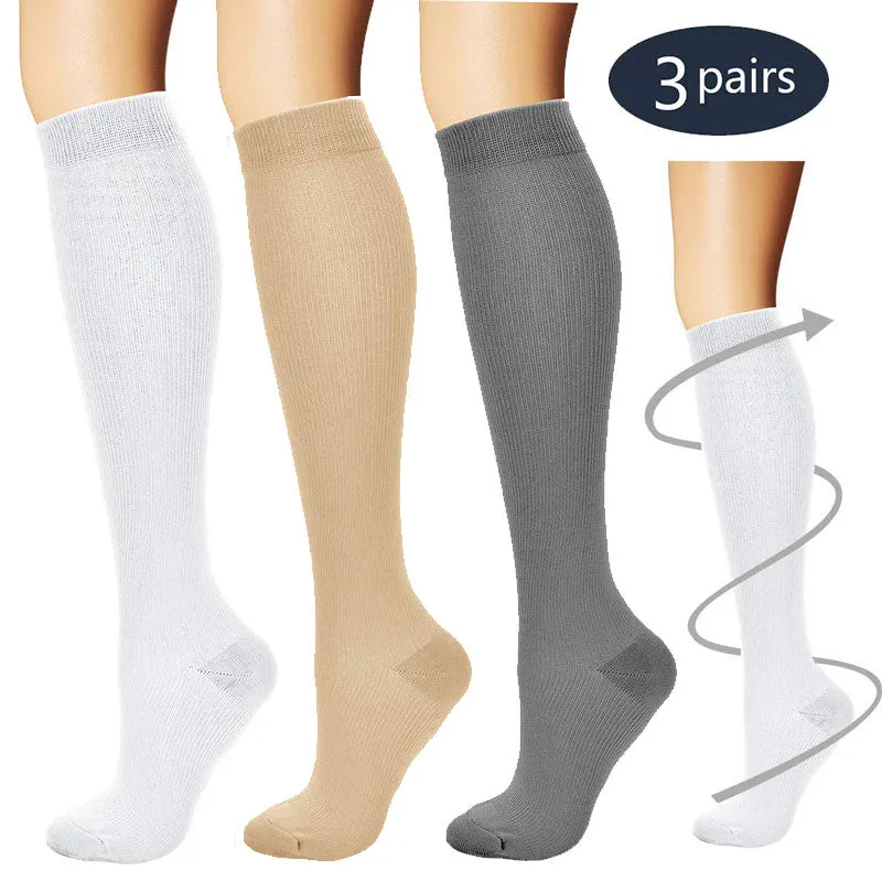 3/6 Pairs Compression Socks for Women & Men Running Athletic Sports