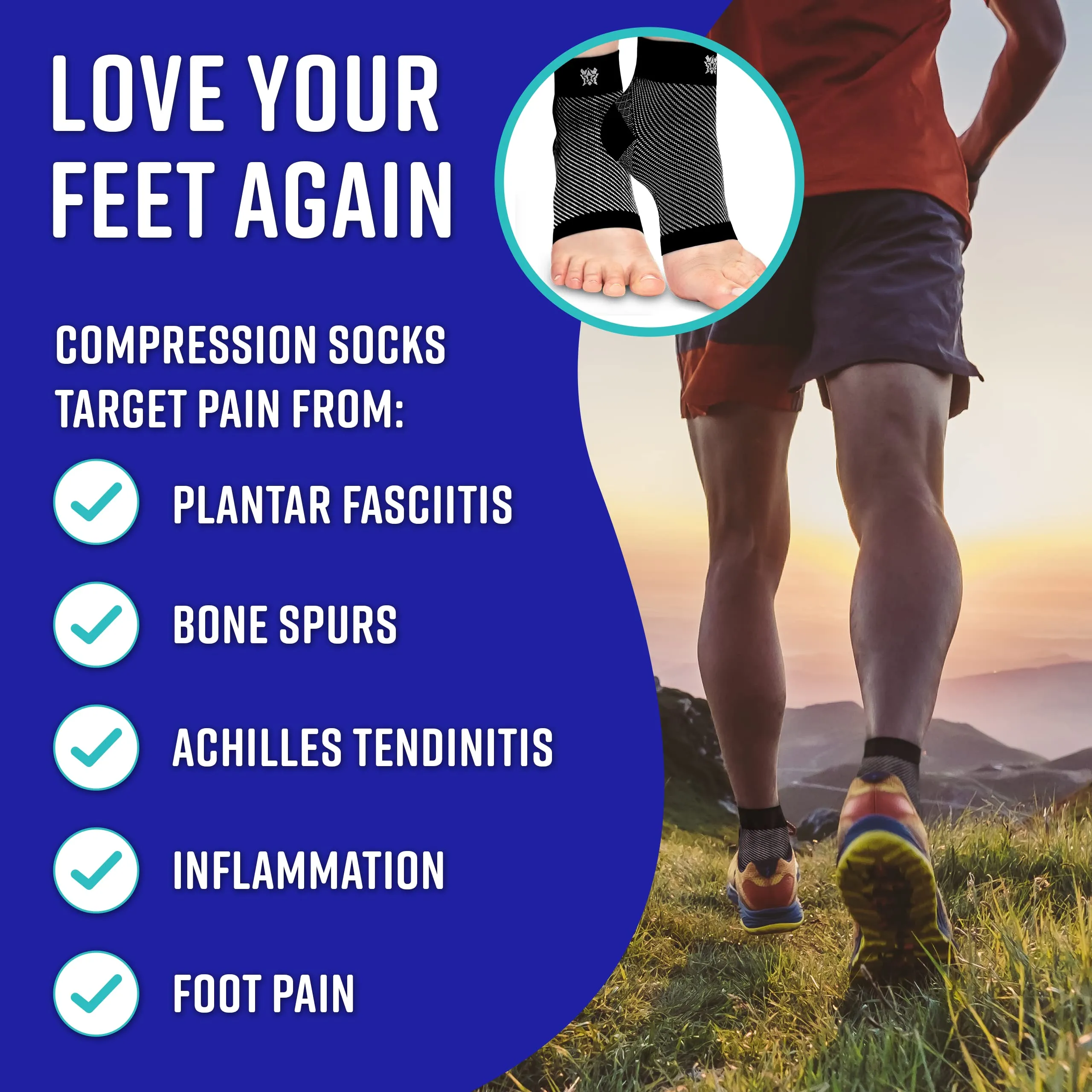 Bitly Plantar Fasciitis for Women & Men Socks Foot & Ankle Compression Sleeve, Nude, XL X-Large Beige 1