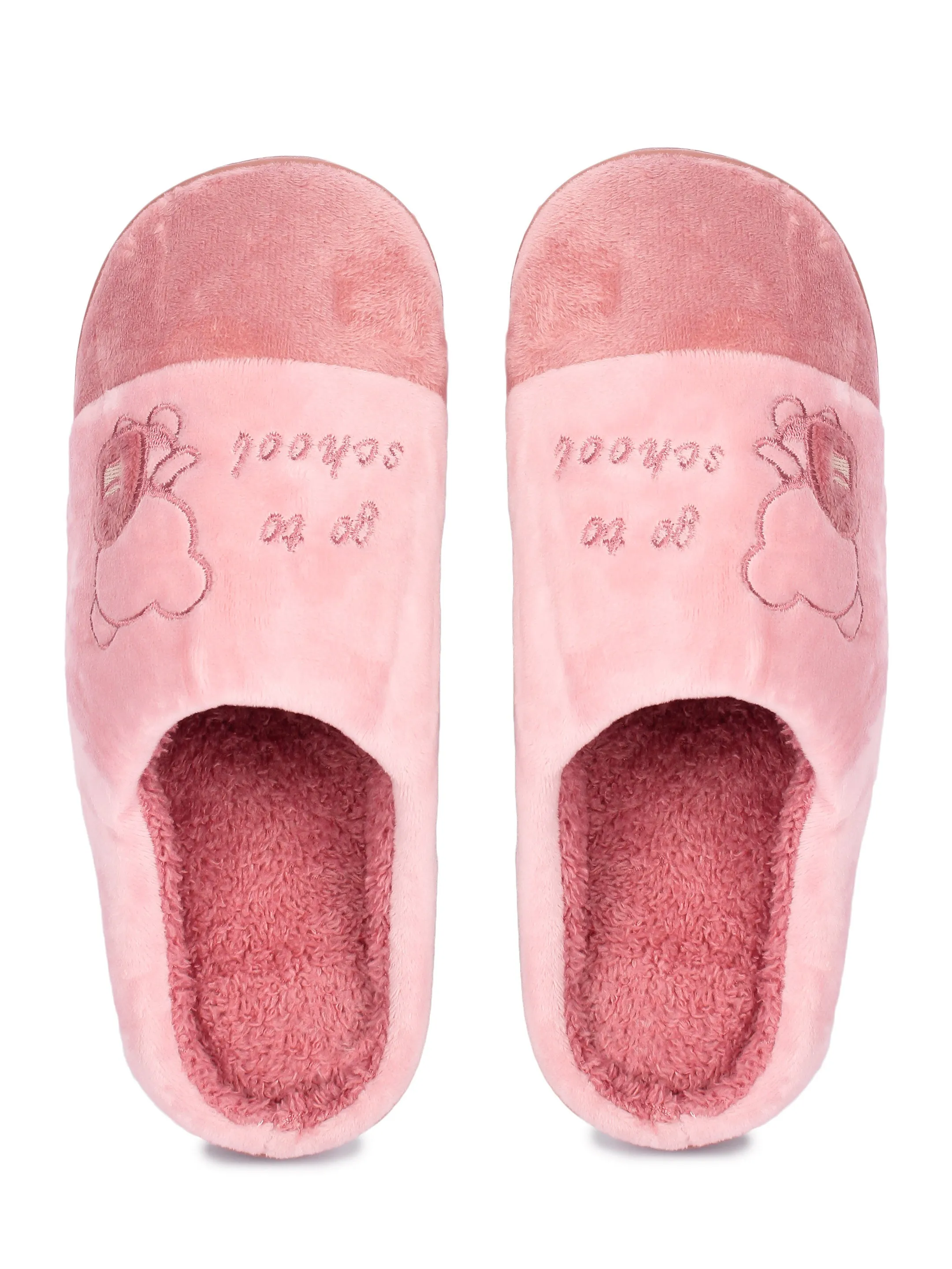Brauch Women's Pink Go To School Fur Winter Slippers