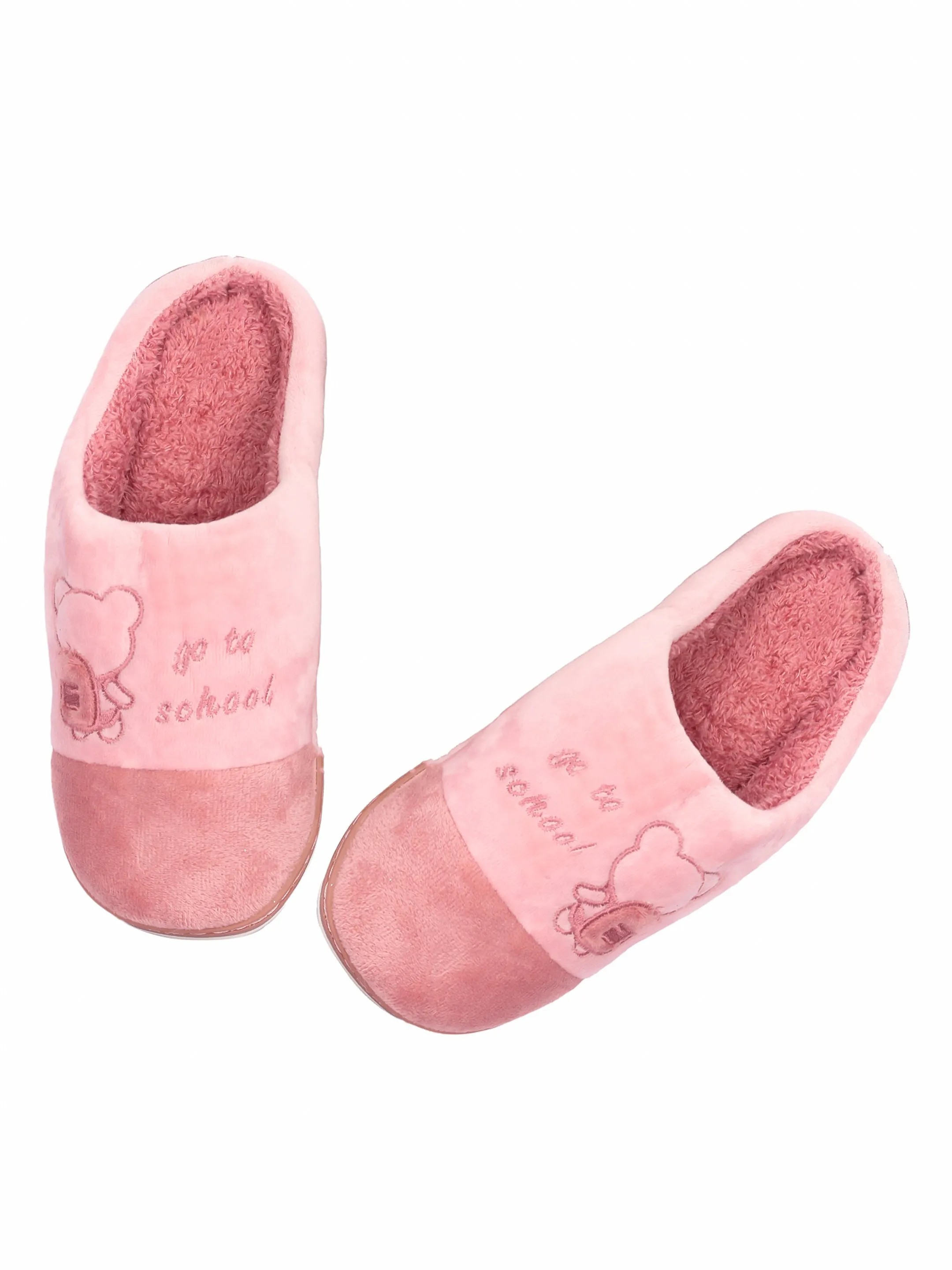 Brauch Women's Pink Go To School Fur Winter Slippers