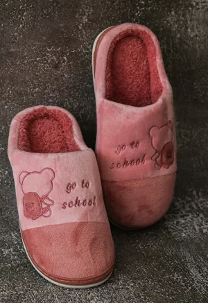 Brauch Women's Pink Go To School Fur Winter Slippers