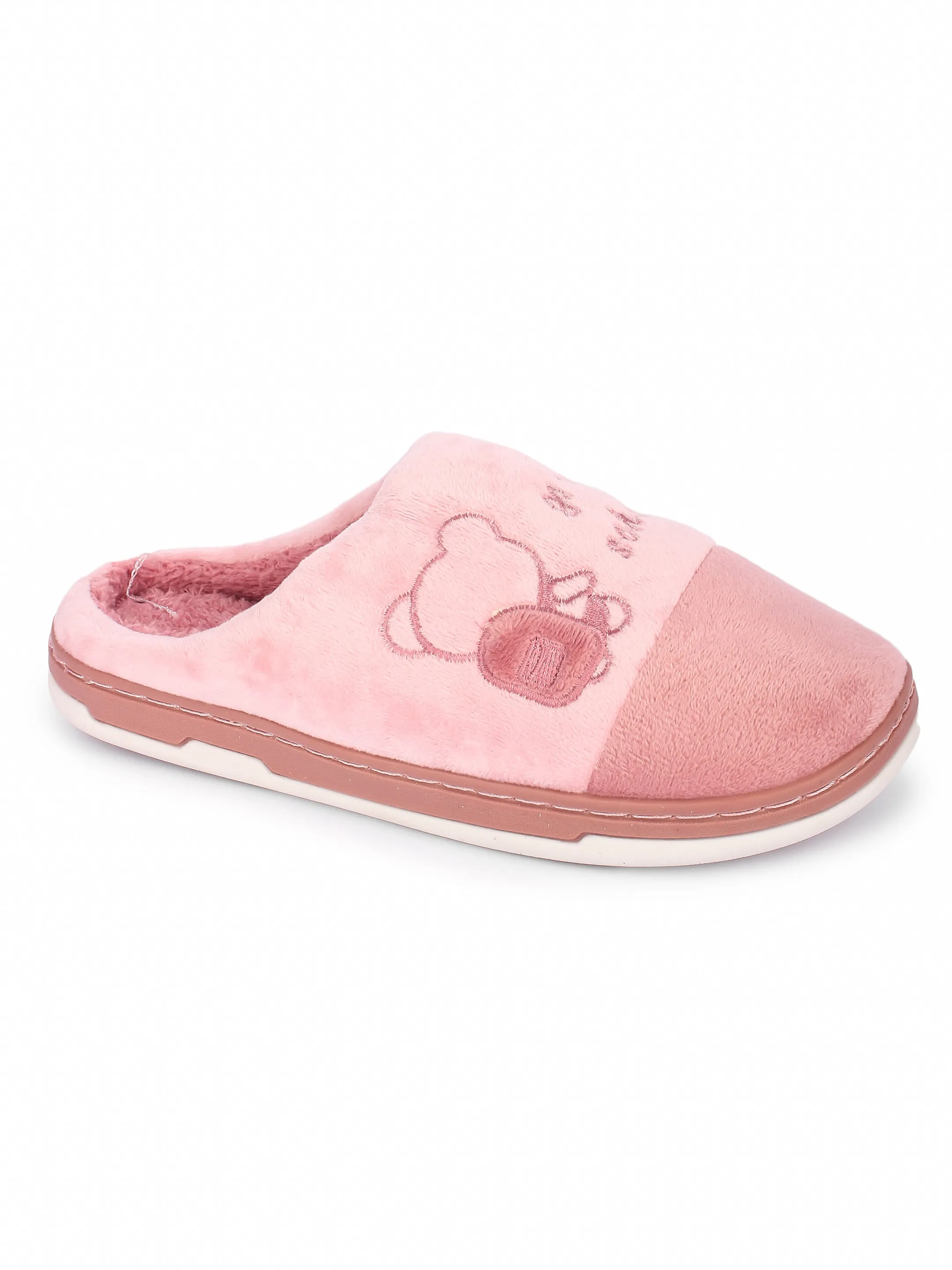 Brauch Women's Pink Go To School Fur Winter Slippers