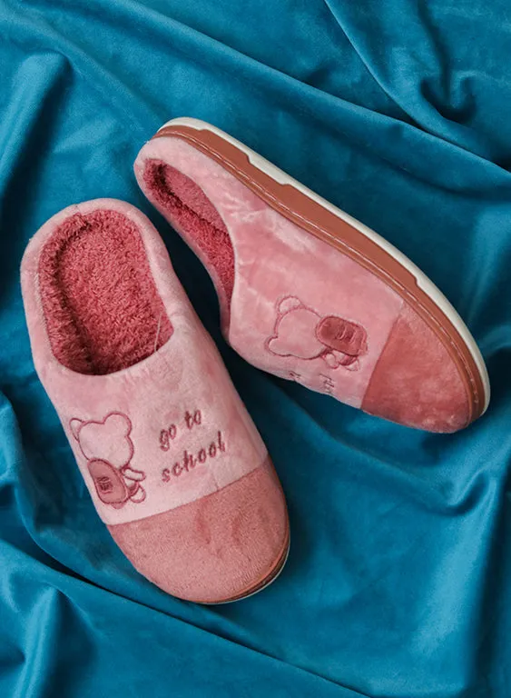 Brauch Women's Pink Go To School Fur Winter Slippers