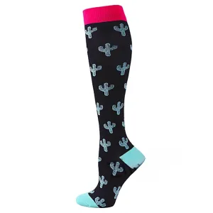 Cactus Print Compression Socks