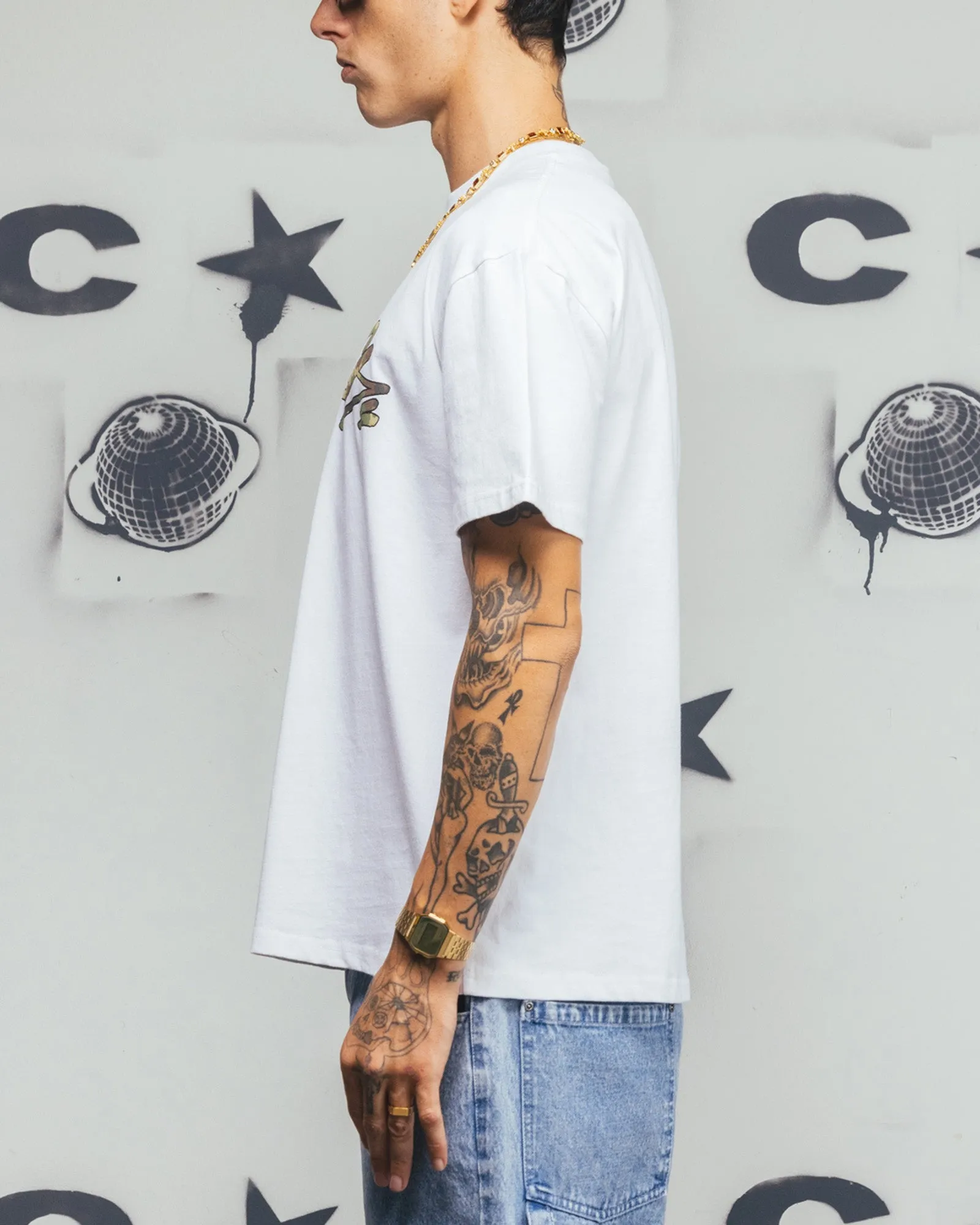 Carre Camo Script T-Shirt White