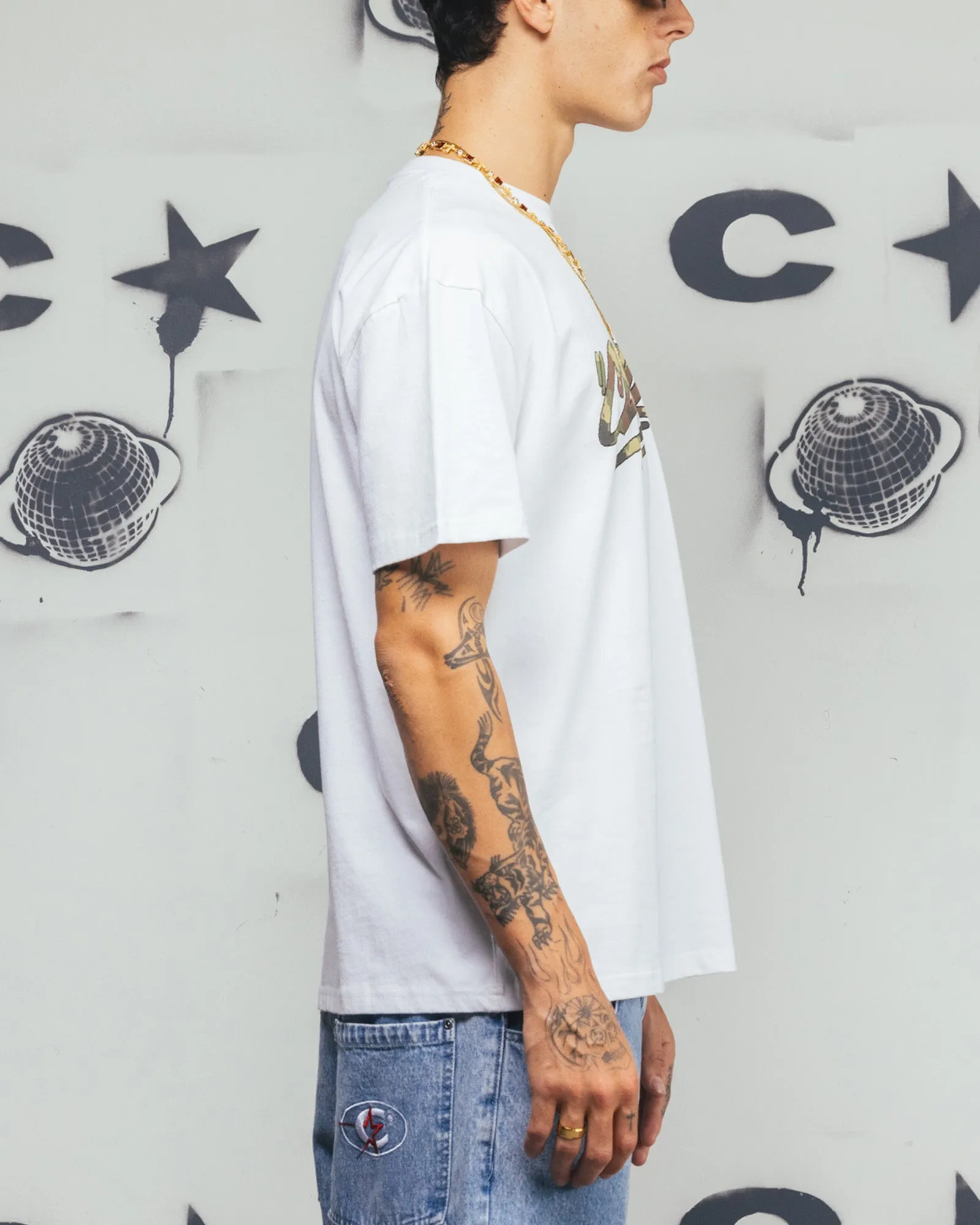 Carre Camo Script T-Shirt White