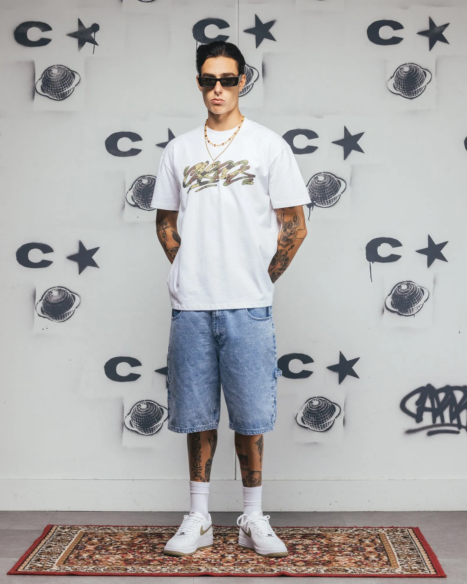 Carre Camo Script T-Shirt White