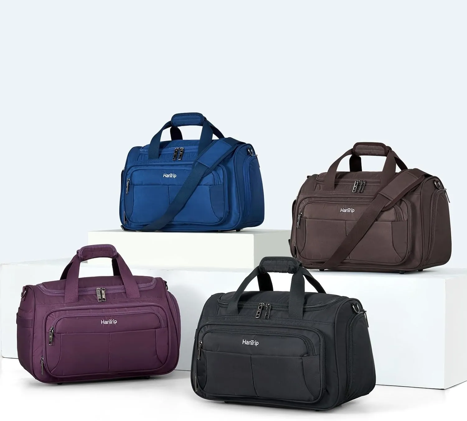 Carry on Duffel Bag Foldable Duffle Bags for Travel, Under Seat Personal Item Bags for Airplanes, Weekender Overnight Mens Travel Tote Bag for Women Small Softside Carry on Luggage (Purple)