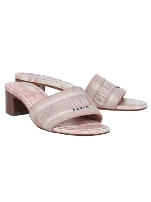 Christian Dior - Pink & White "Dway" Mule Heels Sz 6