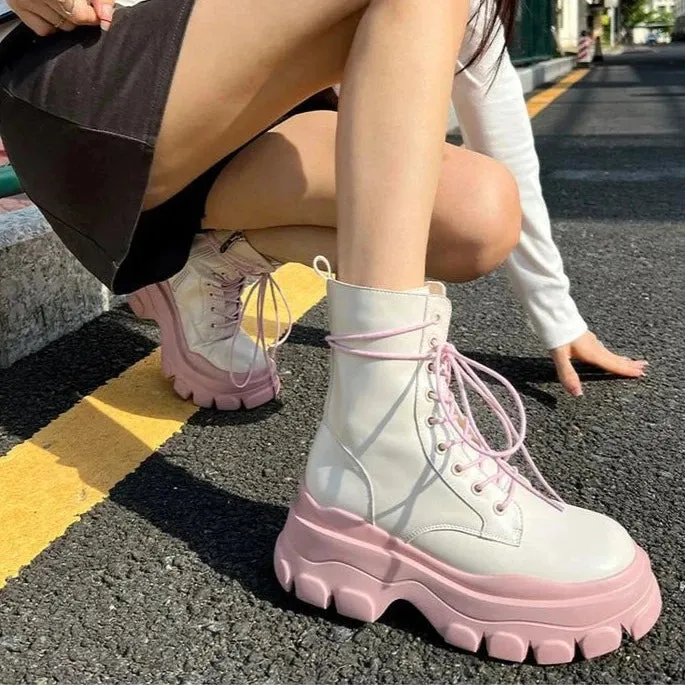 Coquette Pink Plush Sole Boots