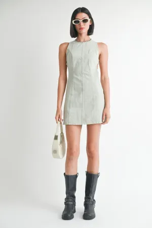 Denim Mini Dress with Cutout Detail