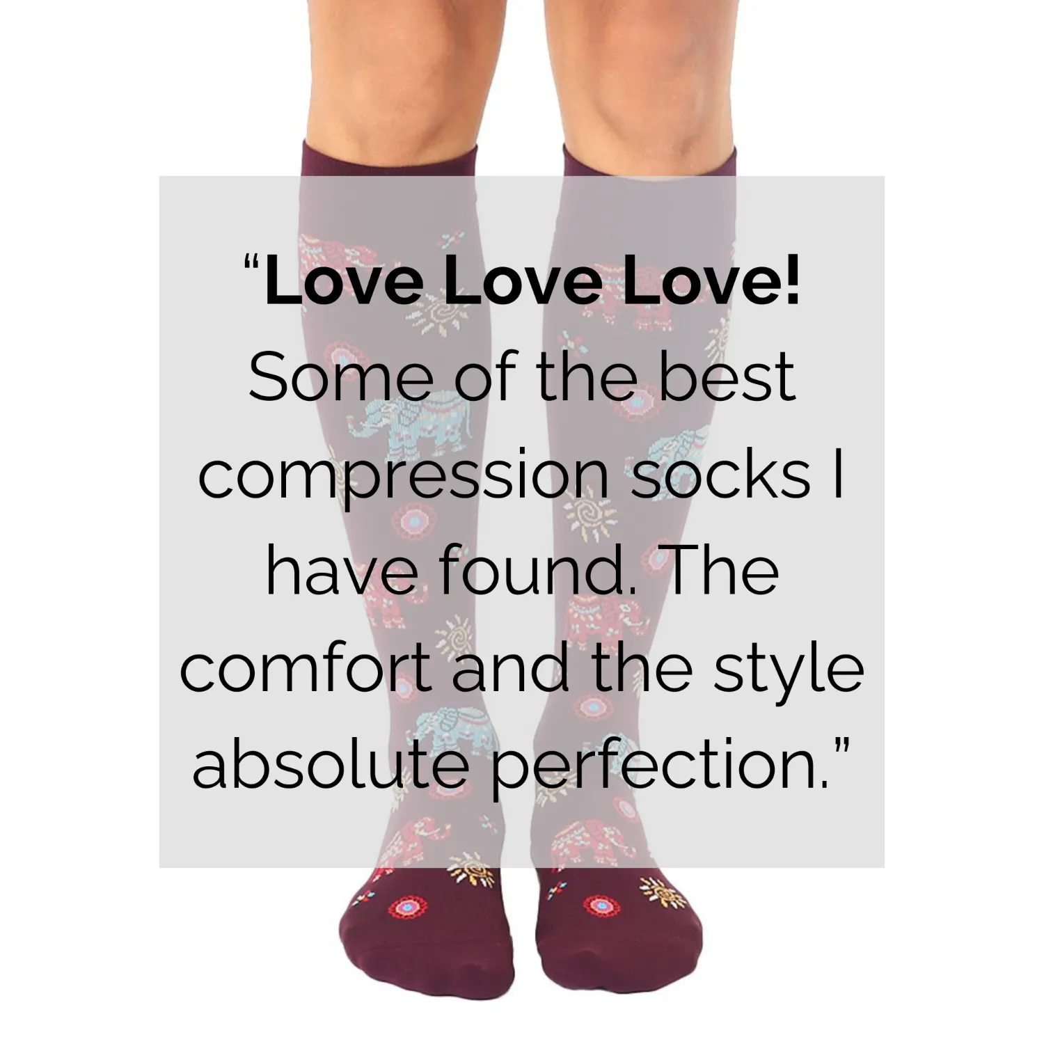 Elephant Print Compression Socks with 15-20 mmHg
