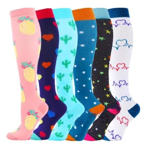 Light Pink Unisex Compression Running Socks 6 pairs - Advanced Support Compression Socks
