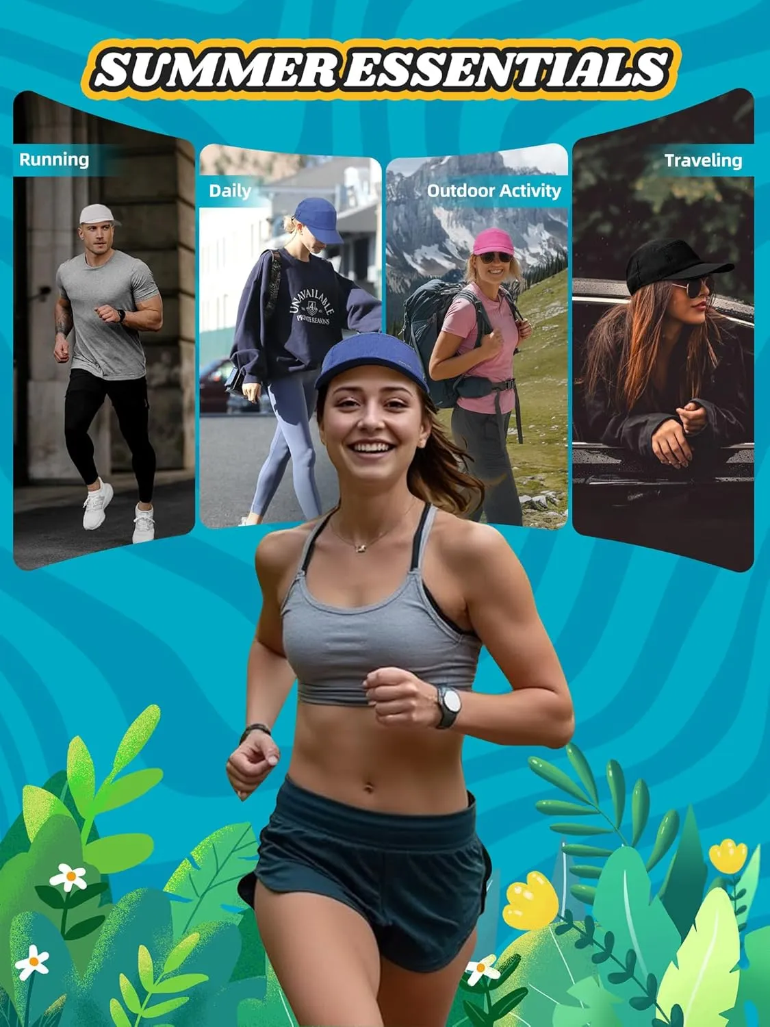 Performance Hat for Women Men, Lightweight Breathable Mesh Running Hat, Sport Cap for Golf, Cycling, Tennis
