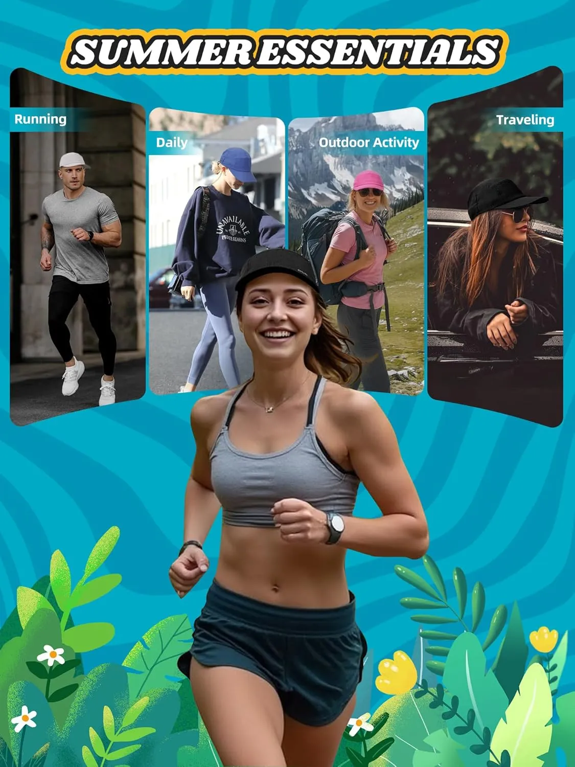 Performance Hat for Women Men, Lightweight Breathable Mesh Running Hat, Sport Cap for Golf, Cycling, Tennis