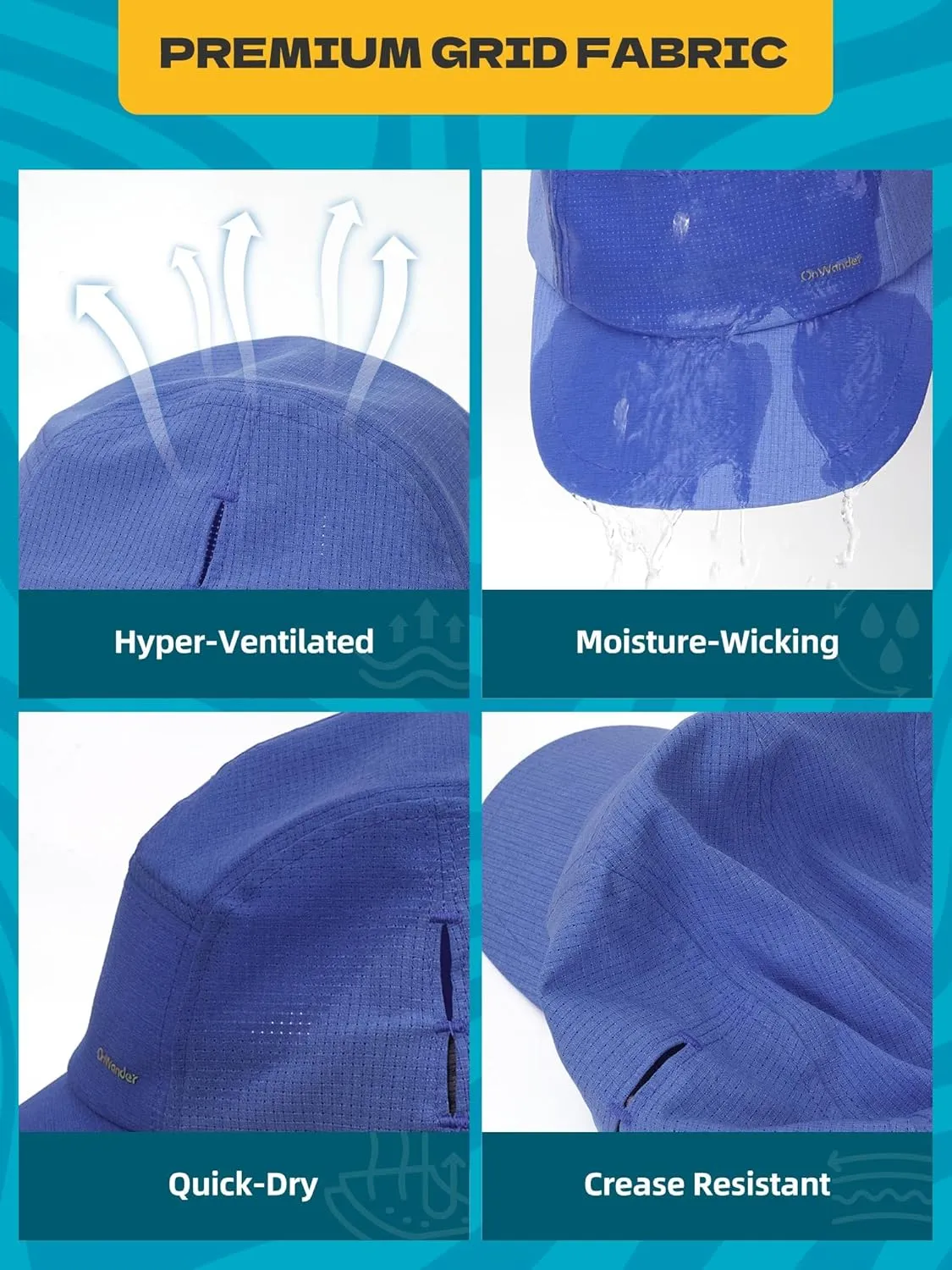 Performance Hat for Women Men, Lightweight Breathable Mesh Running Hat, Sport Cap for Golf, Cycling, Tennis