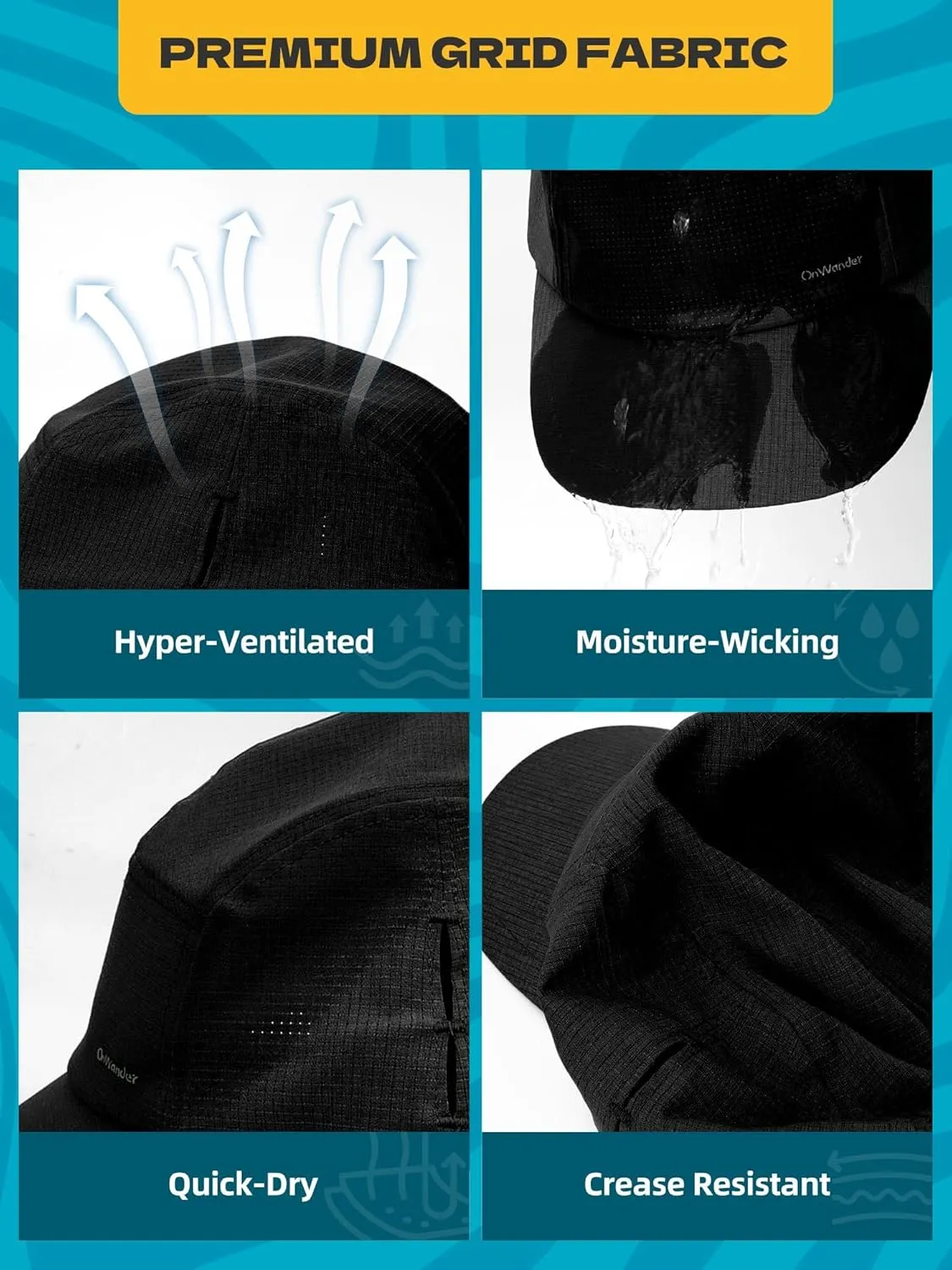 Performance Hat for Women Men, Lightweight Breathable Mesh Running Hat, Sport Cap for Golf, Cycling, Tennis