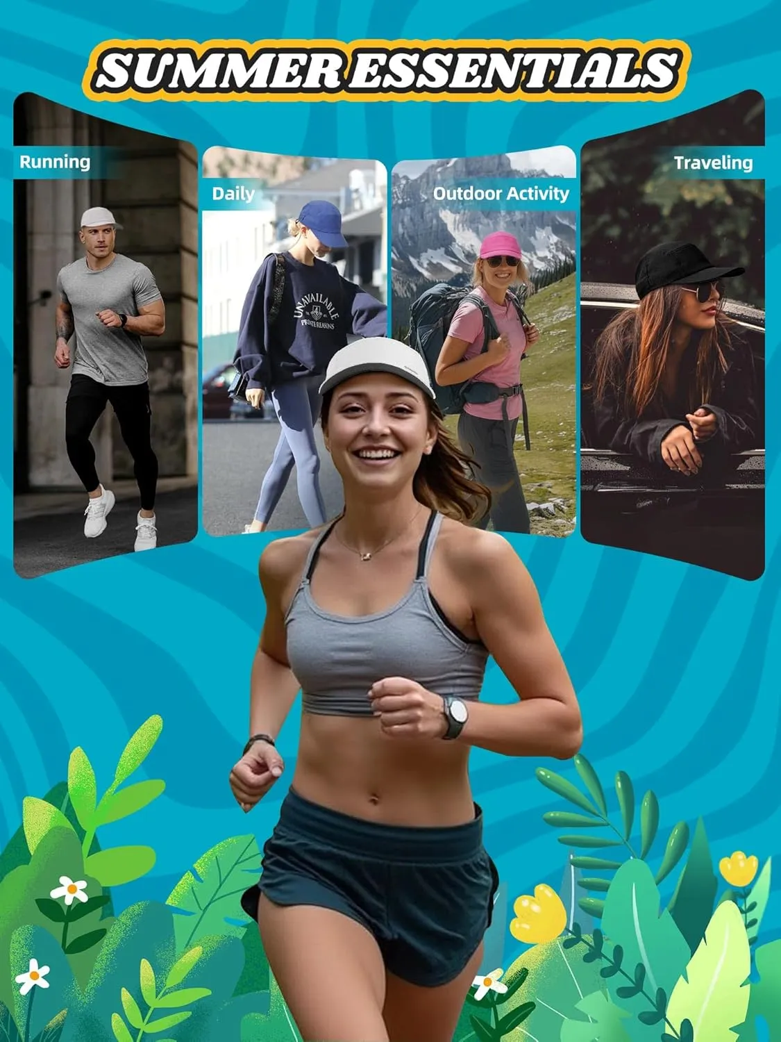 Performance Hat for Women Men, Lightweight Breathable Mesh Running Hat, Sport Cap for Golf, Cycling, Tennis