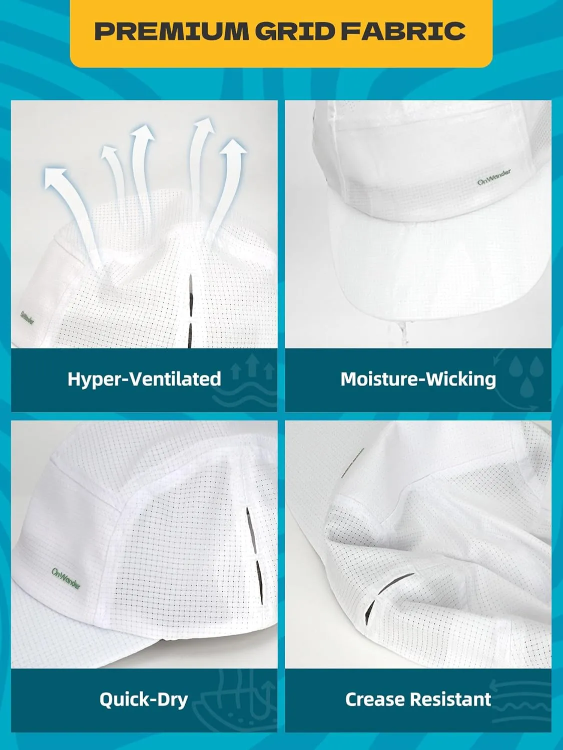 Performance Hat for Women Men, Lightweight Breathable Mesh Running Hat, Sport Cap for Golf, Cycling, Tennis
