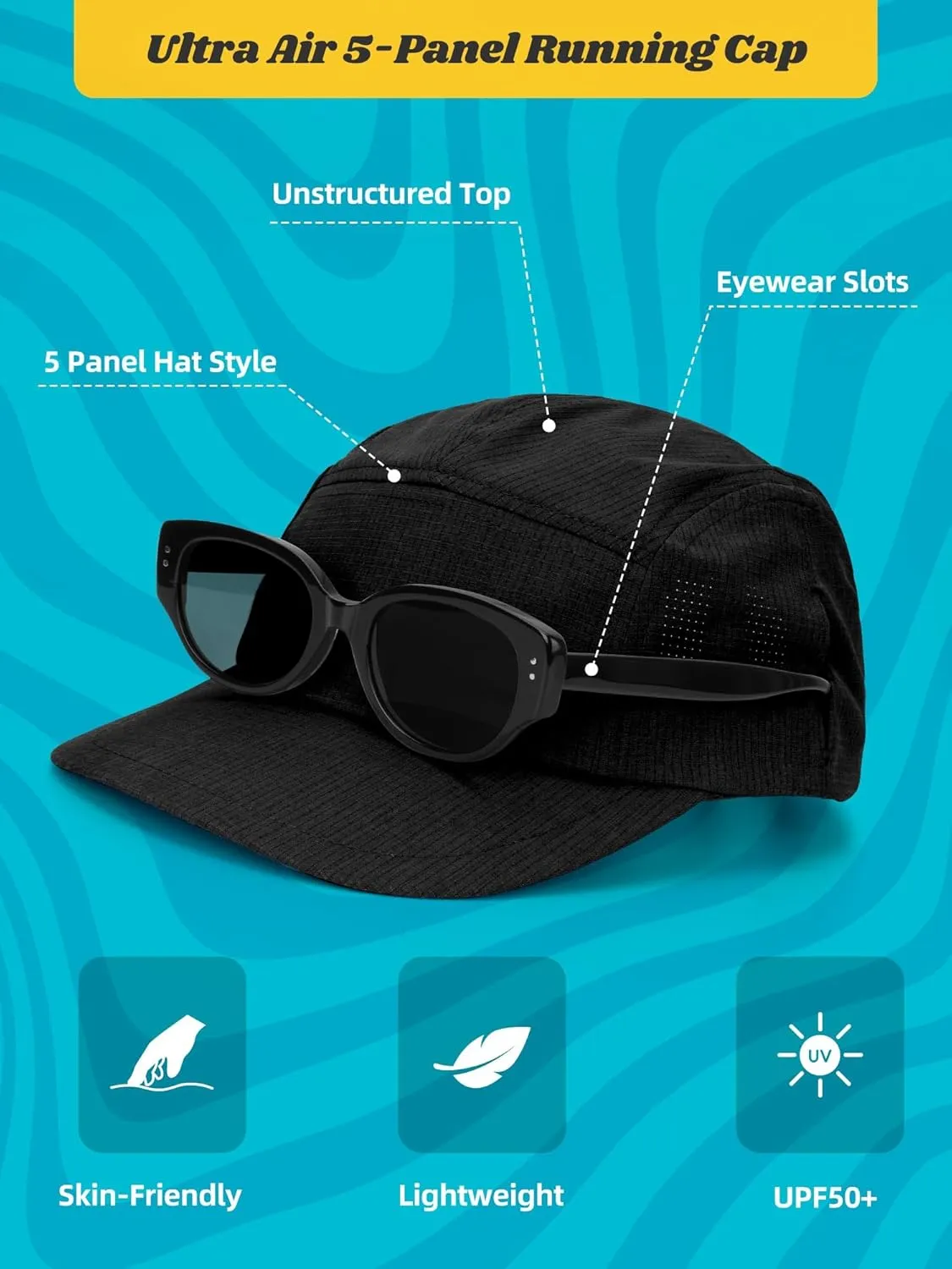 Performance Hat for Women Men, Lightweight Breathable Mesh Running Hat, Sport Cap for Golf, Cycling, Tennis