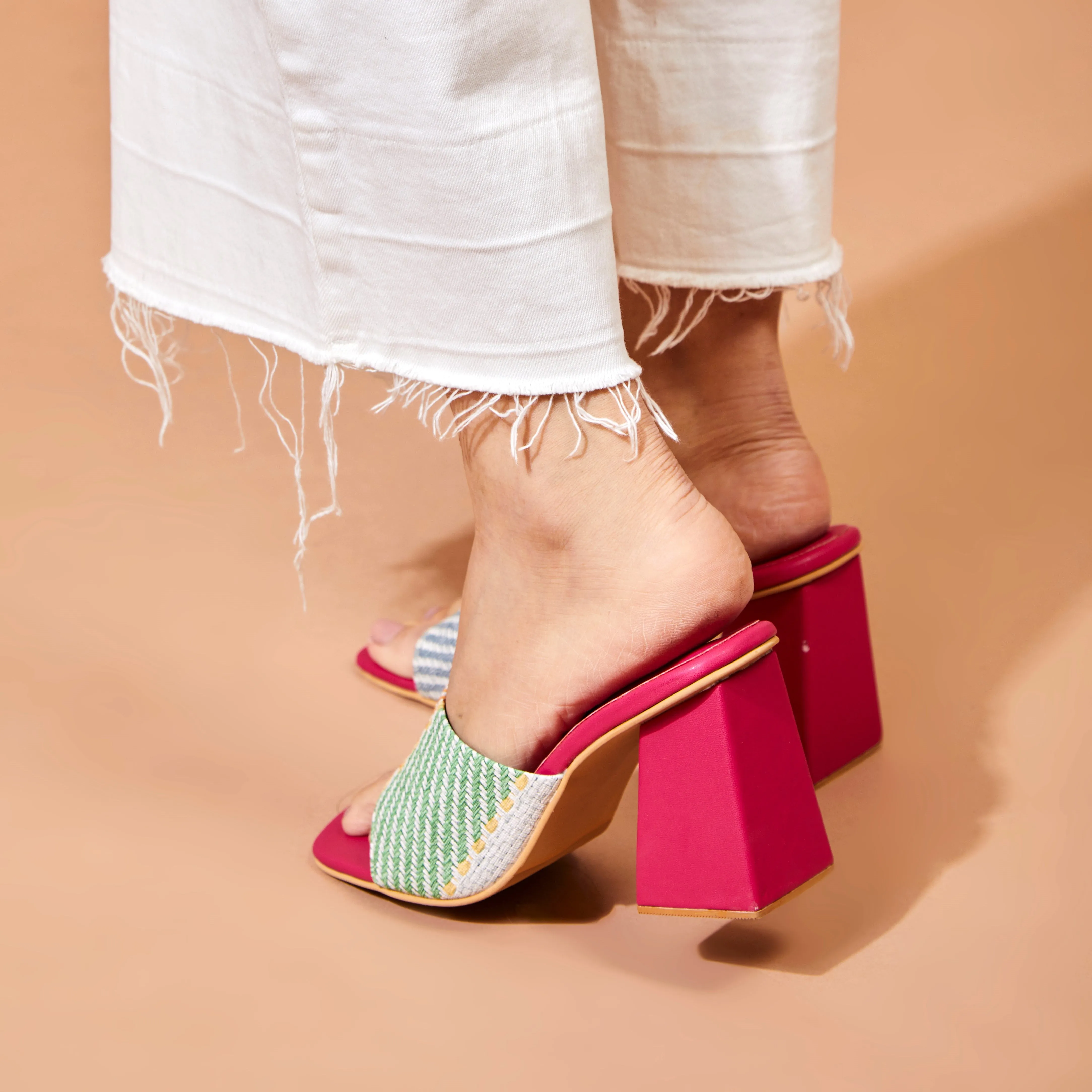 Pink Block Heels for Women | Tiesta Shoes