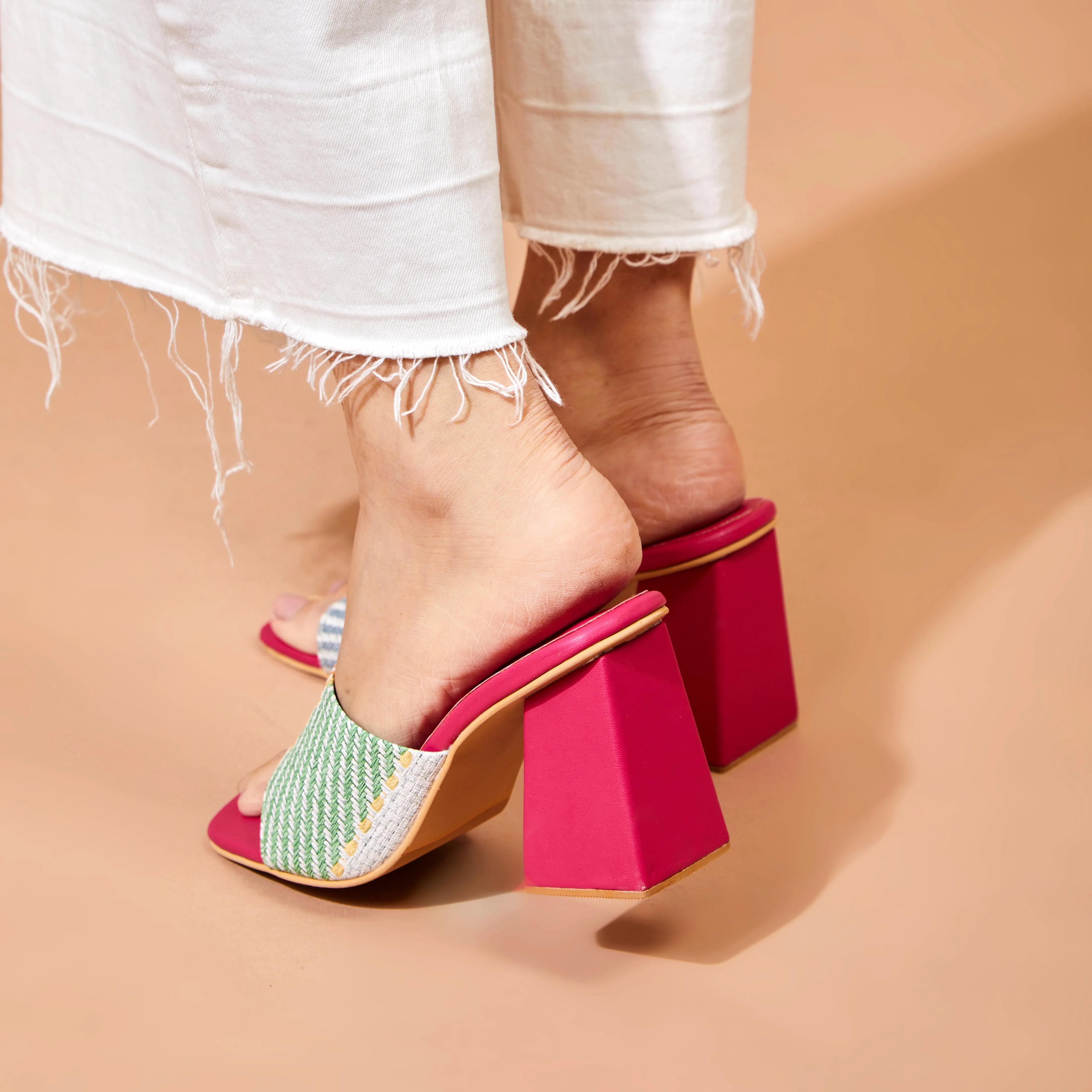 Pink Block Heels for Women | Tiesta Shoes