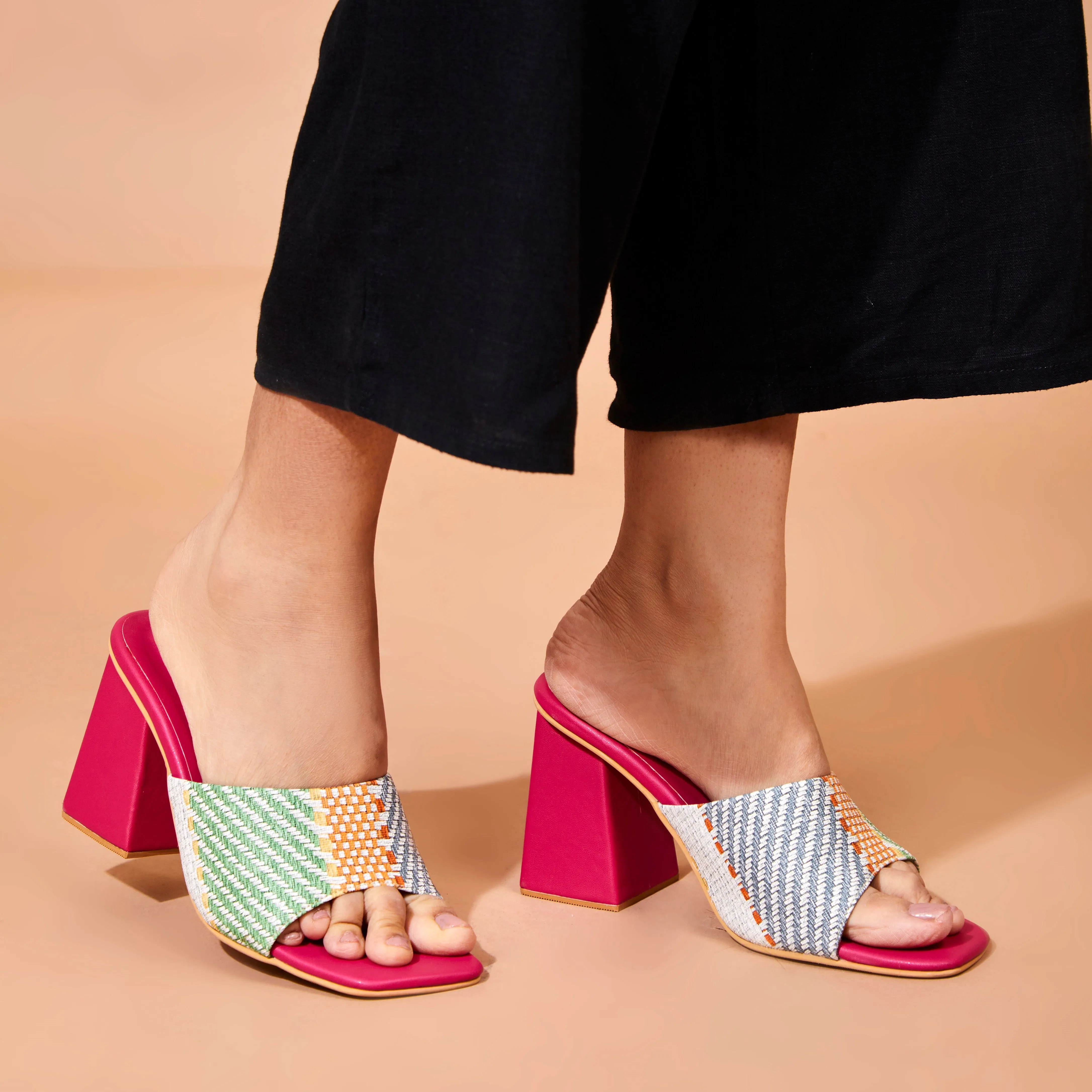 Pink Block Heels for Women | Tiesta Shoes