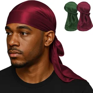 Premium Durag Pack for Men, Silky Doo Rag for 360 540 720 Waves