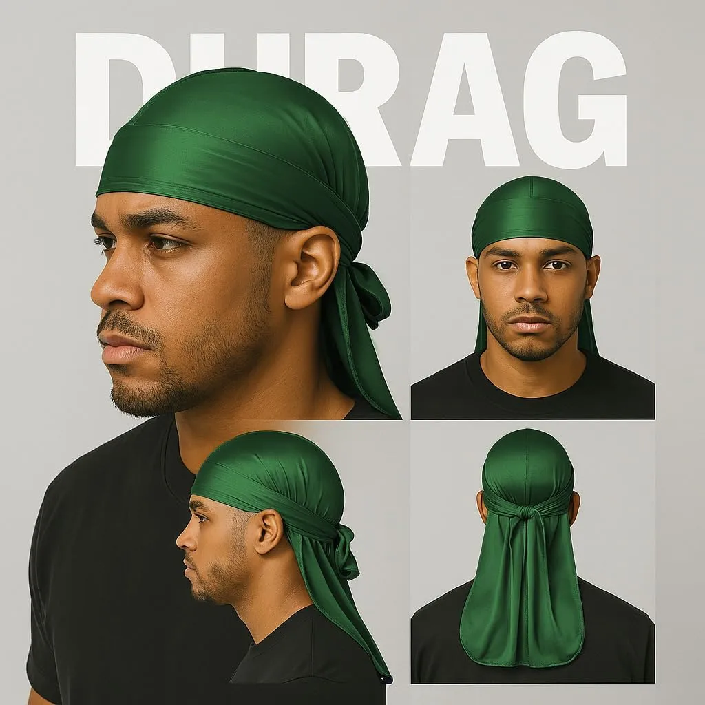 Premium Durag Pack for Men, Silky Doo Rag for 360 540 720 Waves