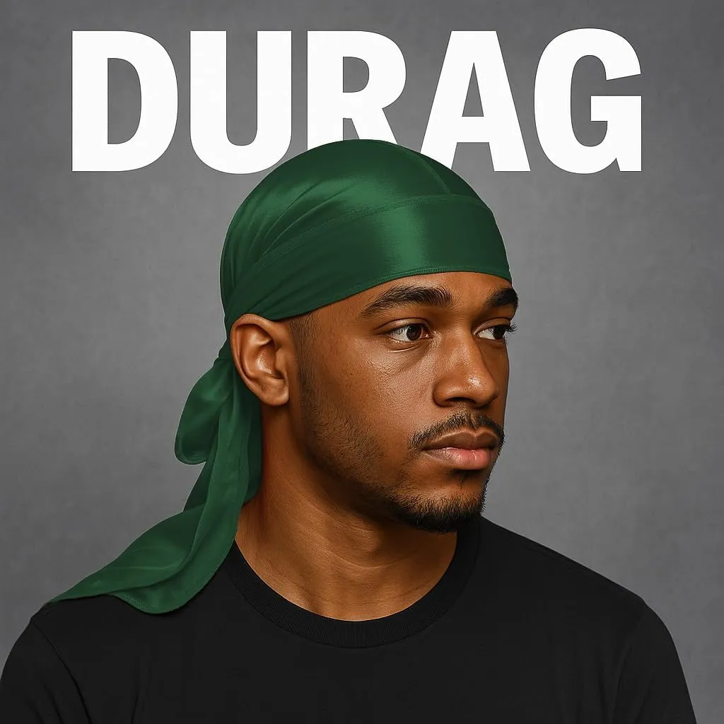 Premium Durag Pack for Men, Silky Doo Rag for 360 540 720 Waves