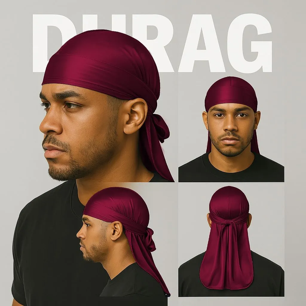 Premium Durag Pack for Men, Silky Doo Rag for 360 540 720 Waves