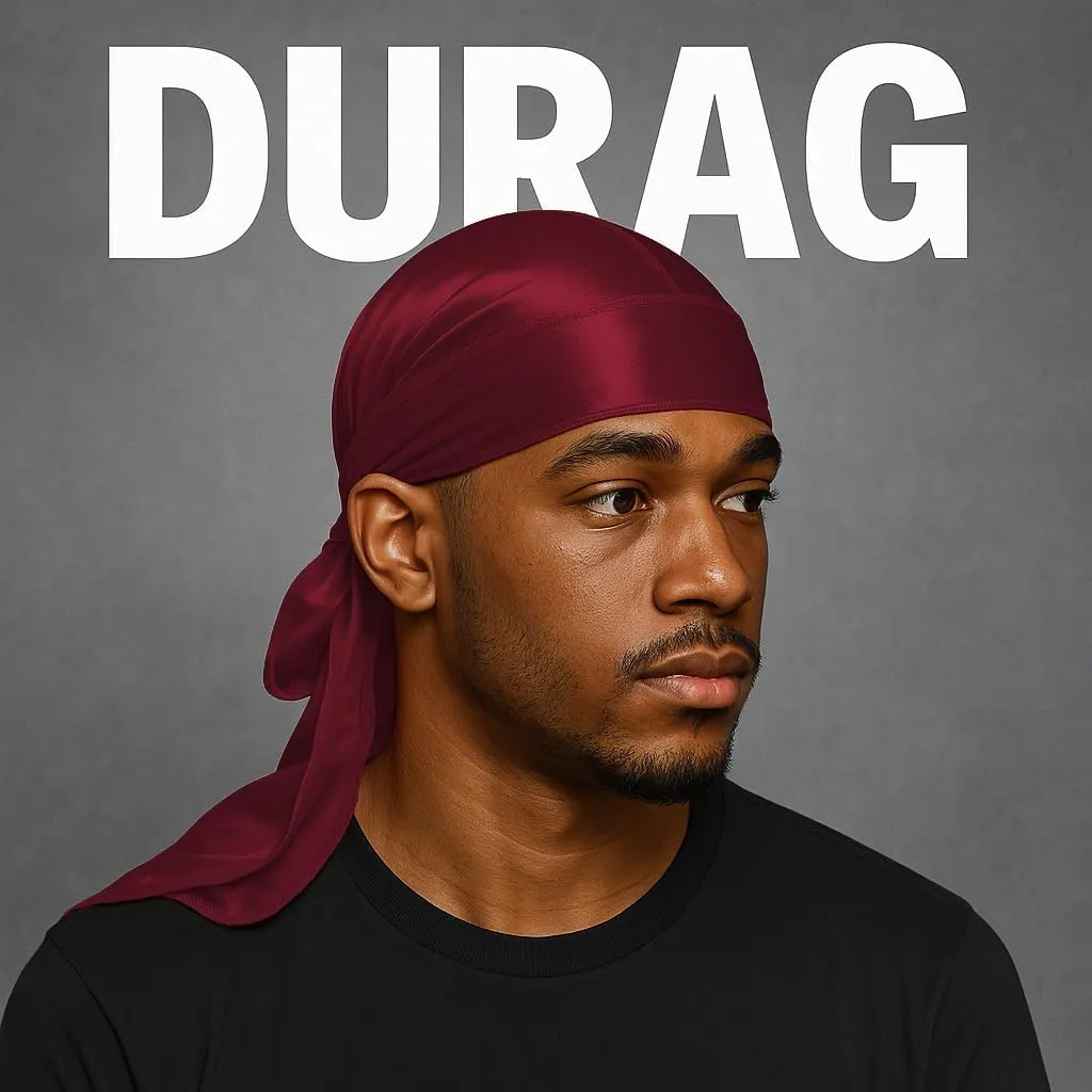 Premium Durag Pack for Men, Silky Doo Rag for 360 540 720 Waves