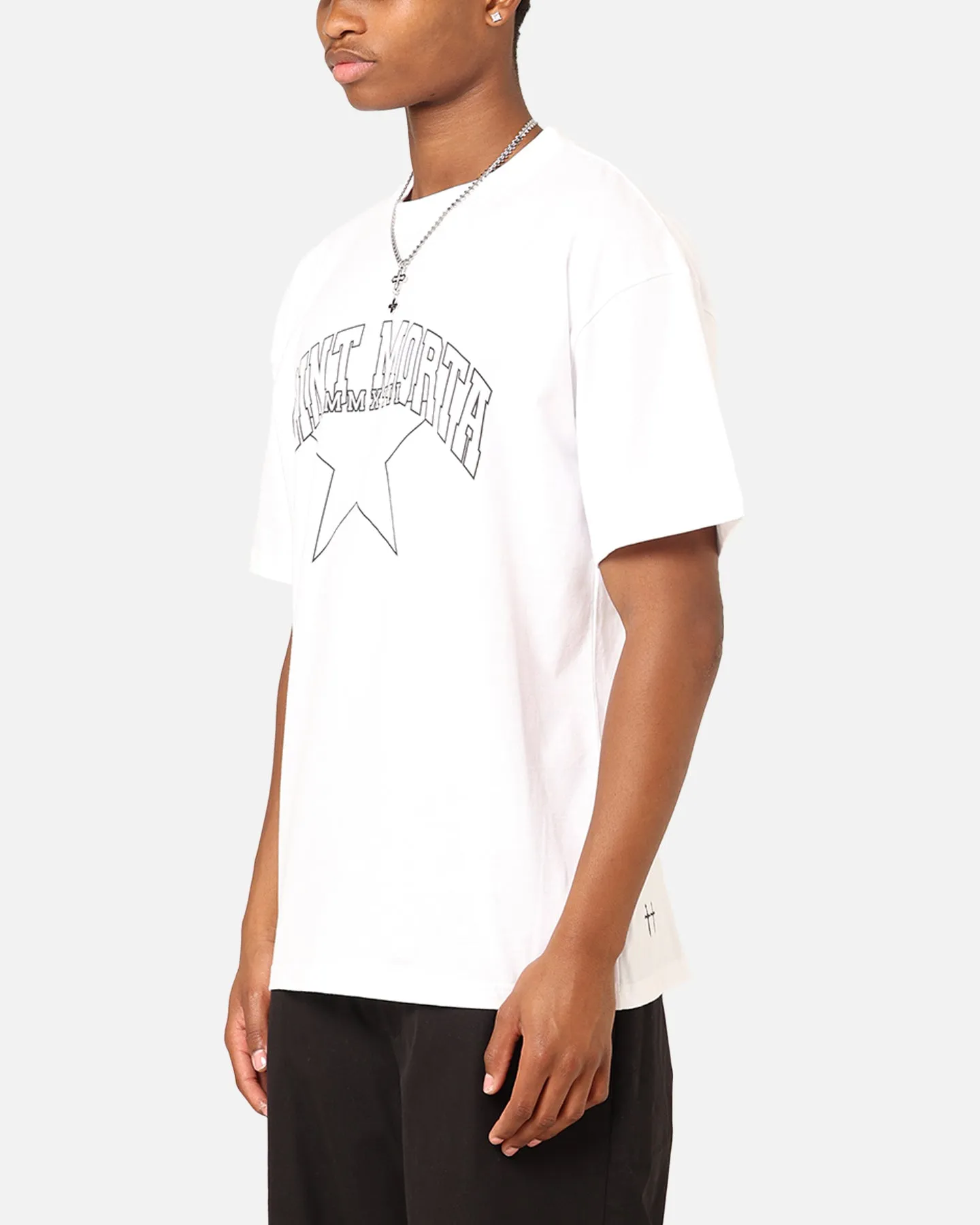 Saint Morta College Star Drop T-Shirt White