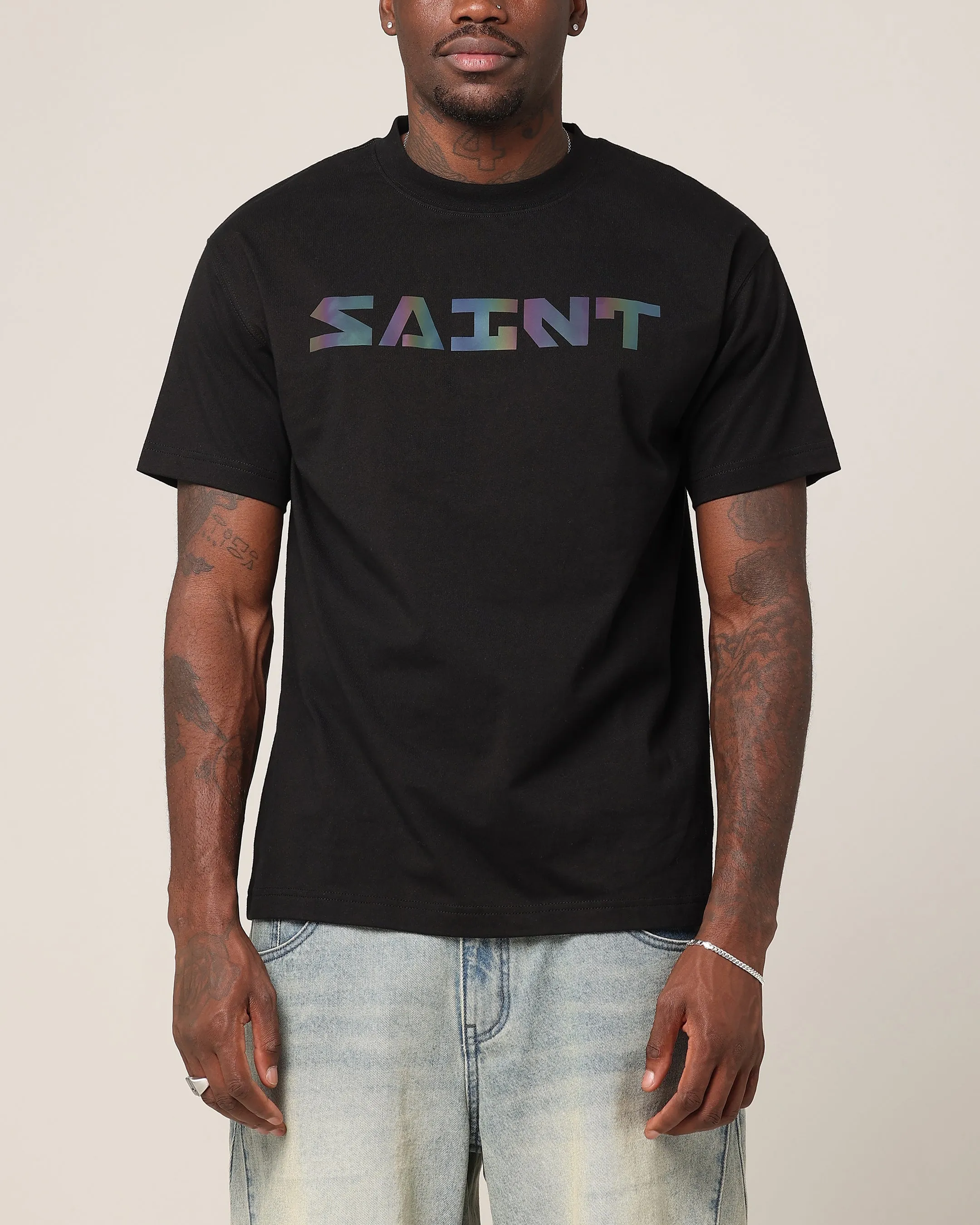 Saint Morta Lafayette V2 Scripture T-Shirt Black/Iridescent