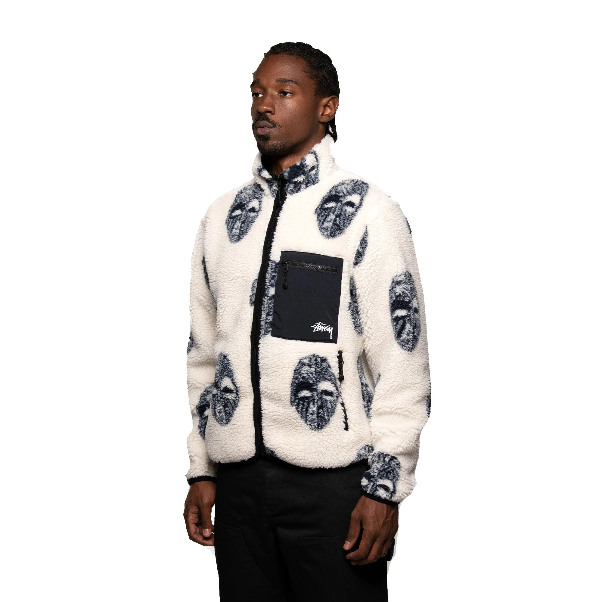 Stussy Mask Jacquard Sherpa Natural