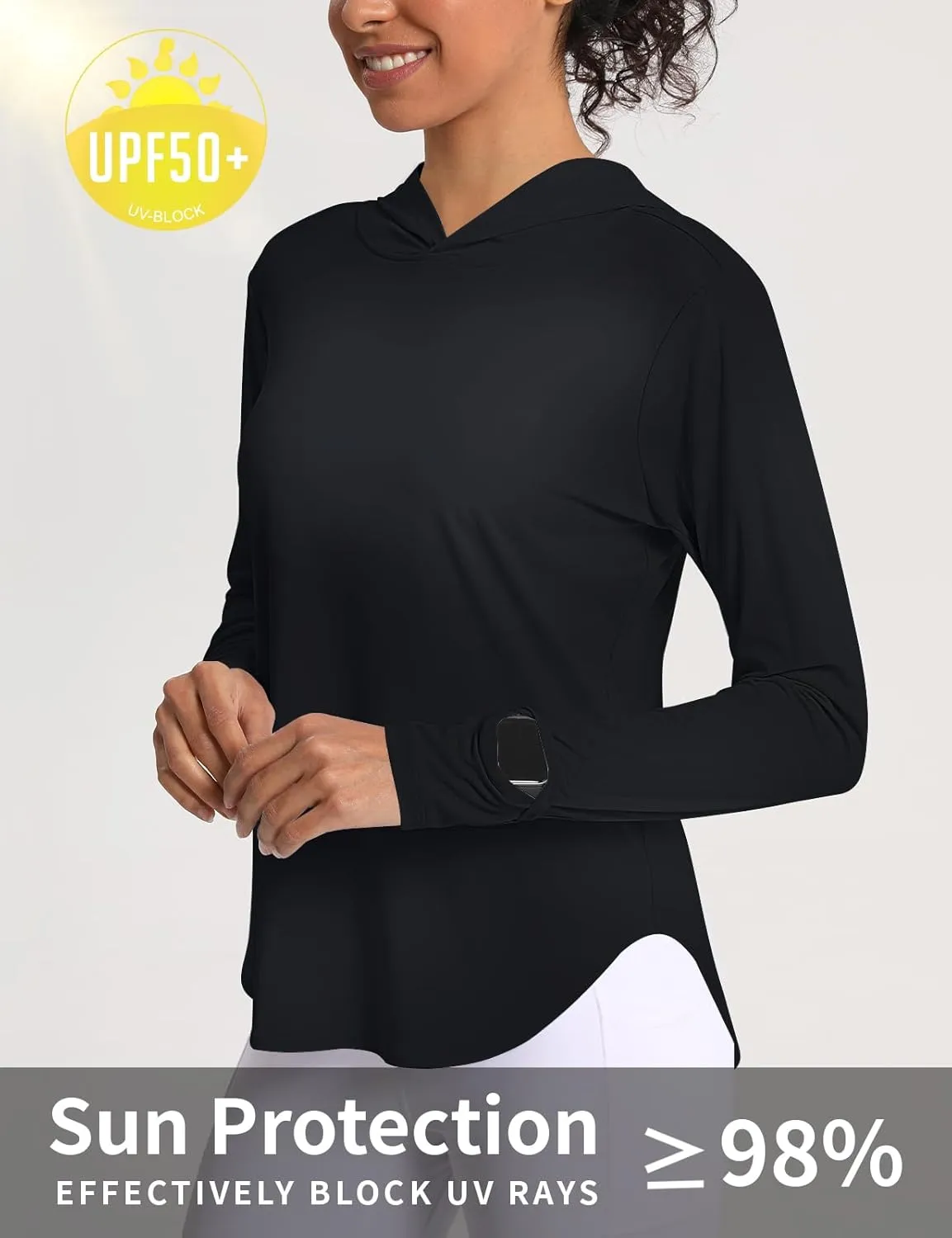 Women's Sun Shirt Hoodie Rash Guard Long Sleeve SPF UV Protection T-Shirts UPF 50  Hiking Quick Dry Lightweight