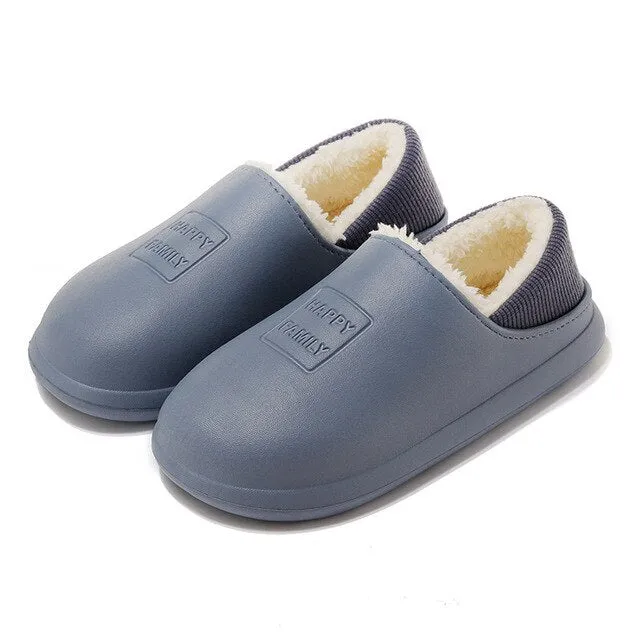 Women’s Winter Waterproof Slippers | Warm Plush Cotton Home Shoes, Non-Slip Indoor Flats for Bedroom